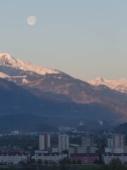 Moon over Chur, Graubünden, Switzerland Moon over Chur, Graubünden, Switzerland
