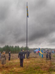 The flag ceremony at the fligt show in Värmland, Sweden. The flag ceremony at the fligt show in Värmland, Sweden.