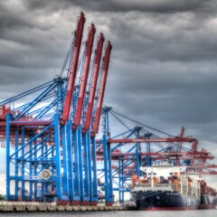 Container Terminal Elbe Hamburg Germany
